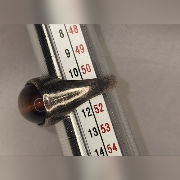 Vintage Sterling Silver Tigers Eye Stone Ring.        Size 5 1/2 - Picture 4 of 9